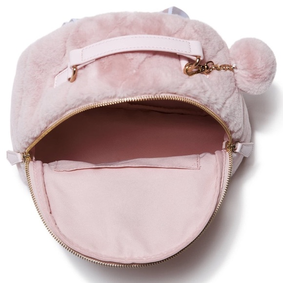 New Guess Cream Plush Mini Backpack with Faux Fur main image 4